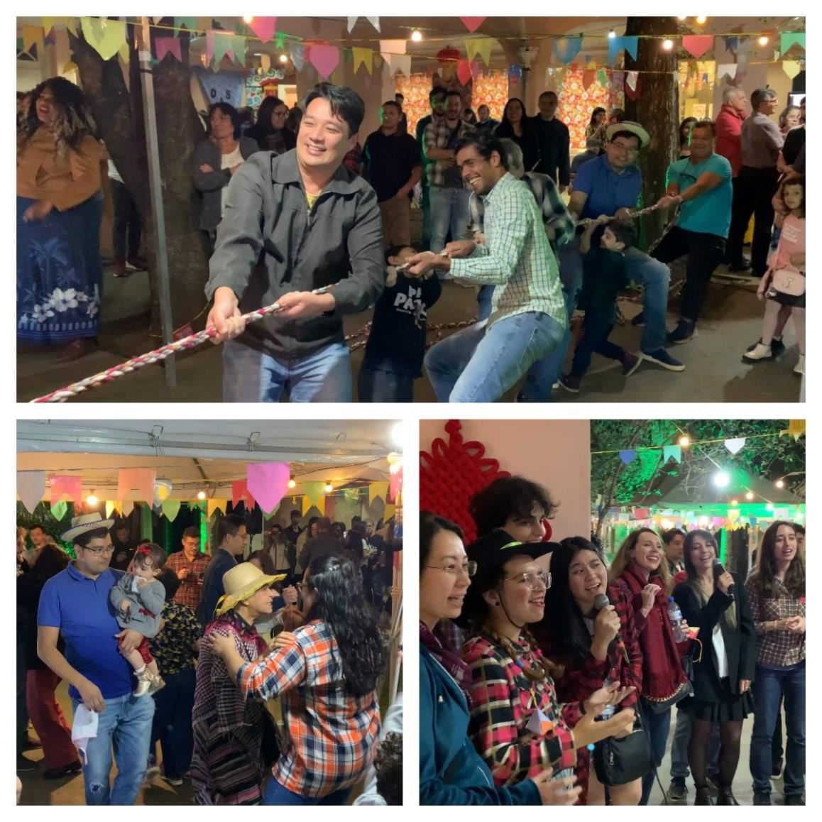 參與者在活動中體驗巴西豐收節(jié)文化元素。（圣保羅州立大學孔子學院供圖）