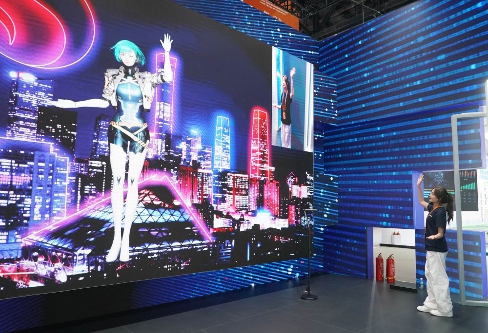 這是9月1日在國家會(huì)議中心拍攝的一款數(shù)字人。新華社記者 任超 攝