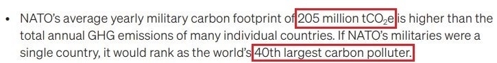 看看北約的“碳足跡”，就知道西方的氣候承諾有多扯