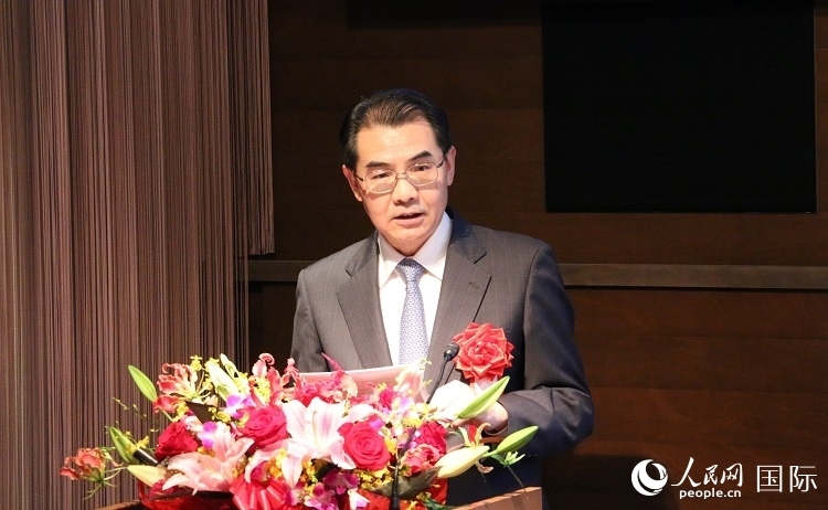 中國駐日本大使吳江浩發(fā)表致辭。人民網(wǎng) 許可攝