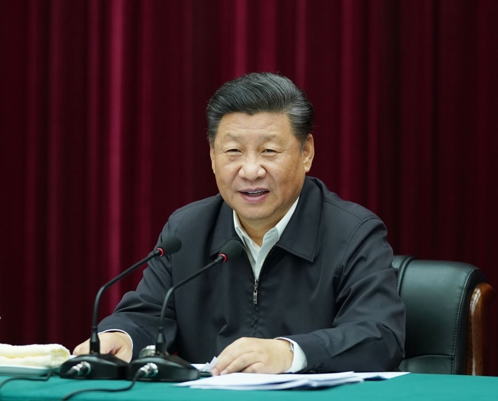 2019年9月18日上午，中共中央總書記、國家主席、中央軍委主席習近平在鄭州主持召開黃河流域生態(tài)保護和高質量發(fā)展座談會并發(fā)表重要講話。新華社記者 謝環(huán)馳 攝