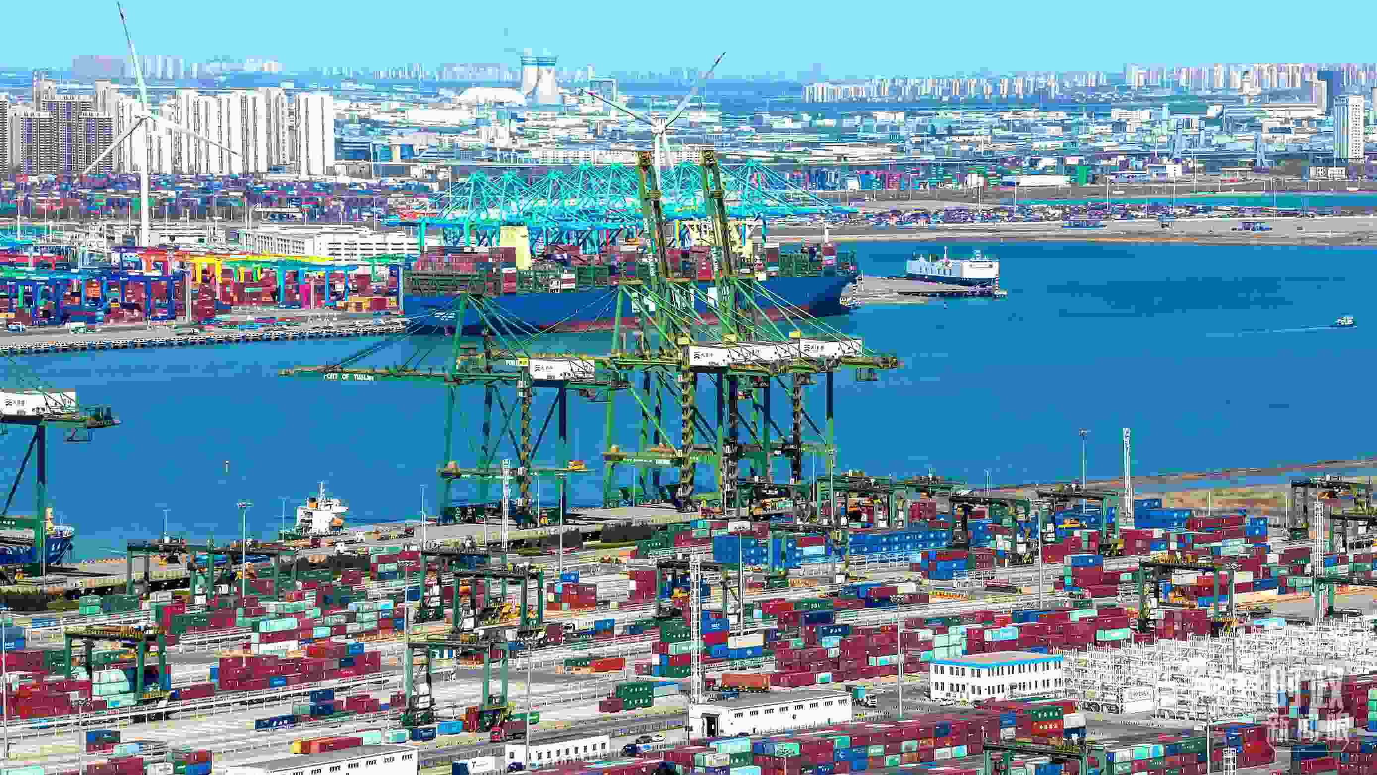 △俯瞰天津港。