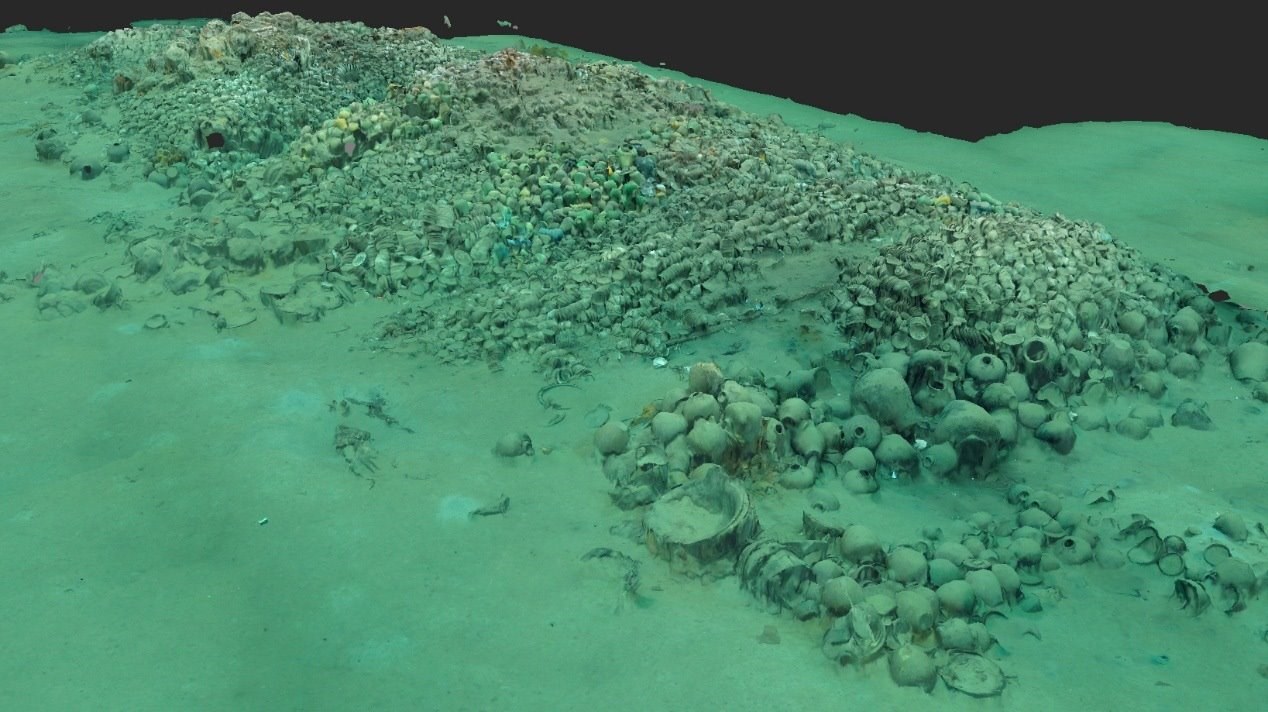 南海西北陸坡一號沉船遺址核心區(qū)三維圖。國家文物局供圖