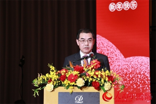 中國駐日本大使吳江浩致辭。人民網 許可攝