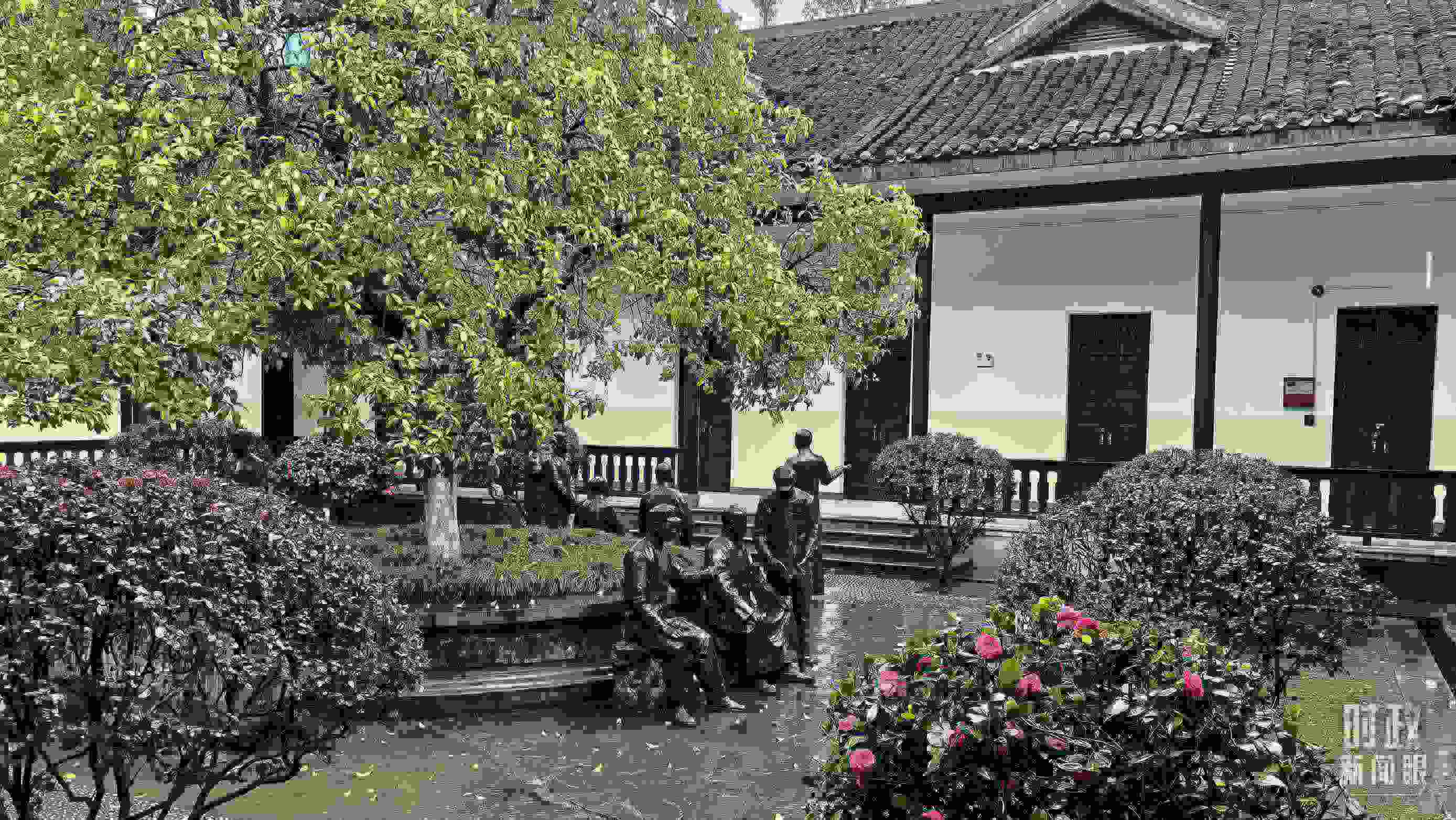 △湖南第一師范學(xué)院（城南書院校區(qū)）校園里。（總臺(tái)央視記者趙化拍攝）