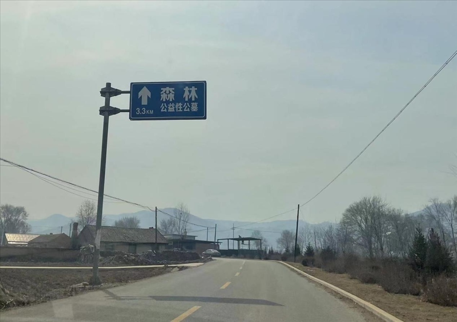 通往森林紀(jì)念園公墓的路上，指示牌標(biāo)注“公益性公墓”  （白杰戈攝）