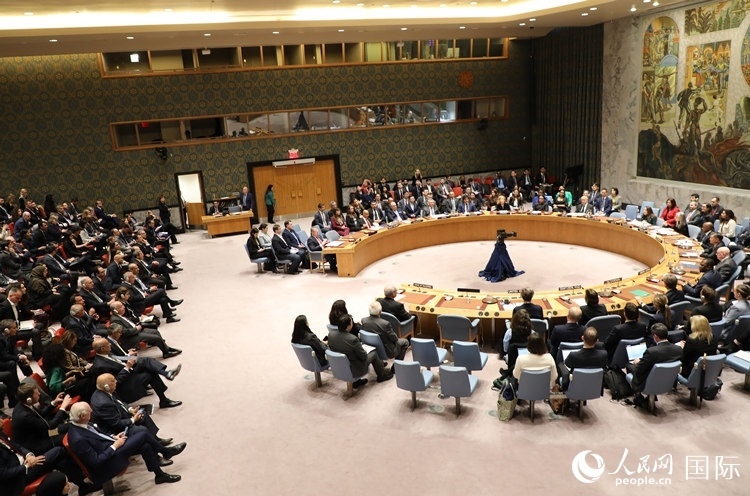 4月18日，聯(lián)合國(guó)總部安理會(huì)投票現(xiàn)場(chǎng)。 人民網(wǎng)記者 李志偉攝