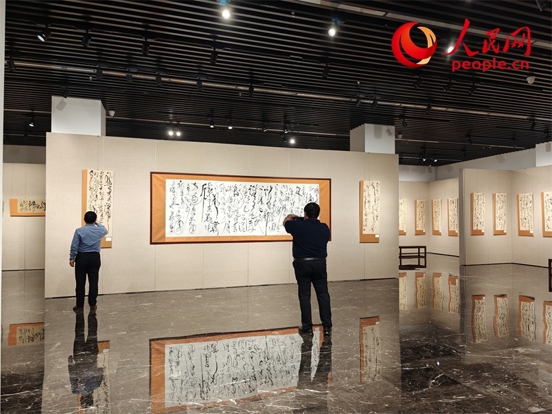 觀眾正在參觀展覽。人民網(wǎng)記者 韋衍行攝