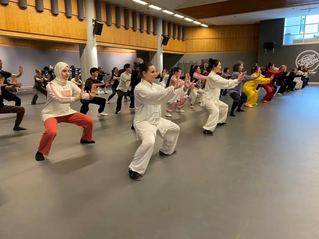 培訓(xùn)班學(xué)員學(xué)習(xí)太極拳。斯德哥爾摩中國文化中心供圖
