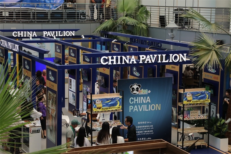中國聯(lián)合展臺亮相阿拉伯廣播電視節(jié)。主辦方供圖