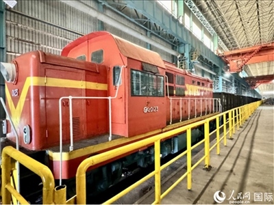 運輸通鋼產品的火車。人民網 謝瑩攝