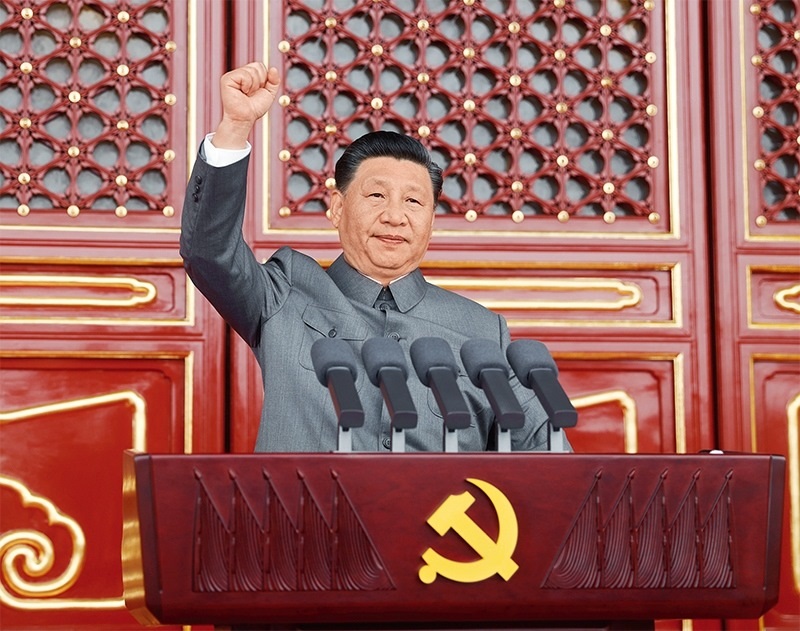 2021年7月1日，慶祝中國共產黨成立100周年大會在北京天安門廣場隆重舉行。中共中央總書記、國家主席、中央軍委主席習近平發(fā)表重要講話。 新華社記者 鞠鵬/攝