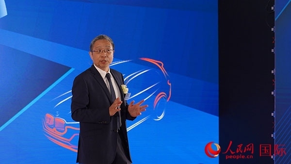 延鋒彼歐總經(jīng)理倪建華致辭。人民網(wǎng) 張茜攝