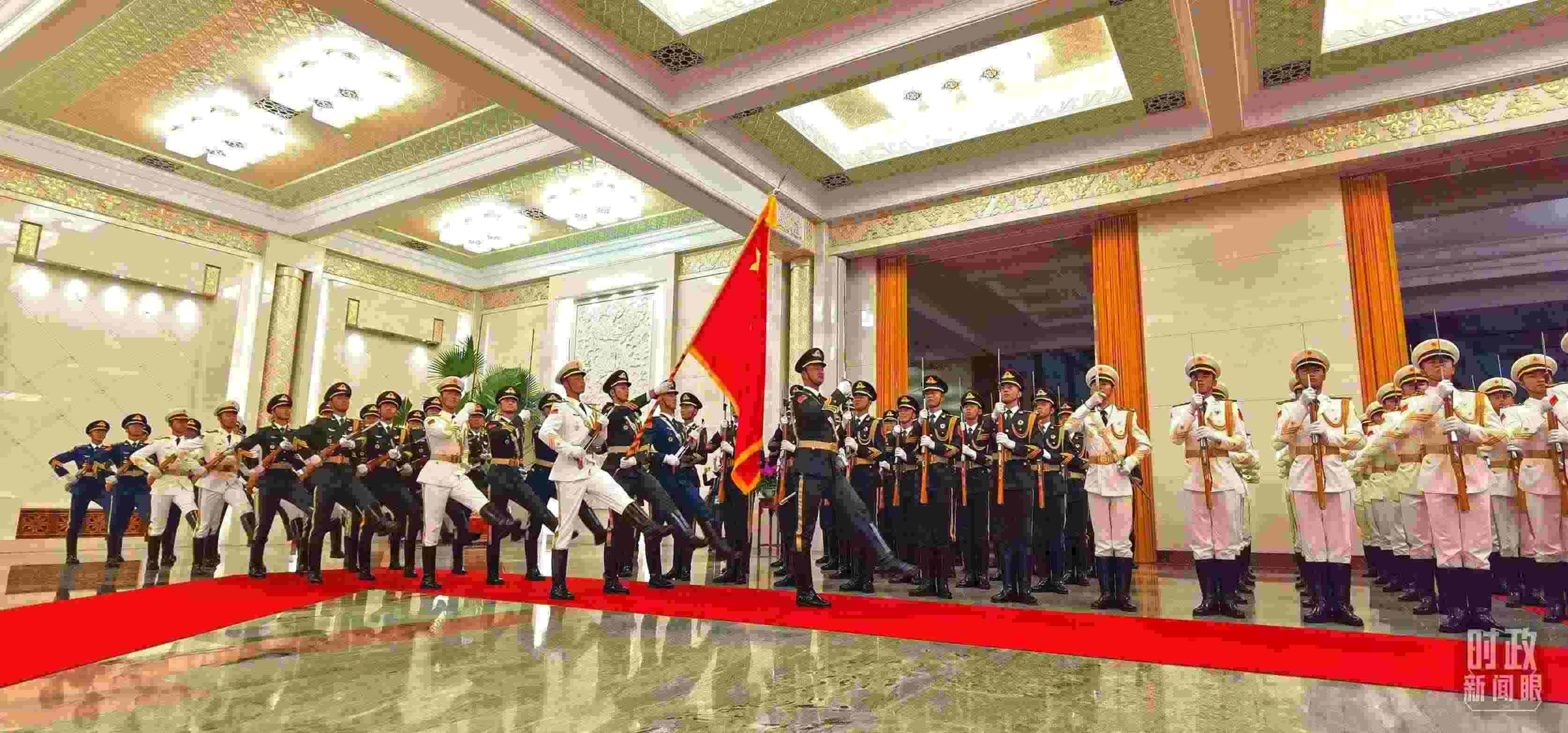 歡迎儀式上的儀仗隊(duì)。（總臺央視記者郭鴻拍攝）