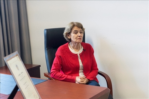 聯(lián)合國教科文組織前總干事伊琳娜·博科娃接受人民網(wǎng)采訪。人民網(wǎng) 常沙攝