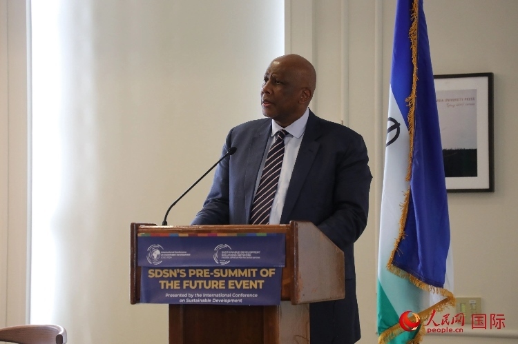 萊索托國王萊齊耶三世出席活動(dòng)并致辭。人民網(wǎng)記者 李志偉攝