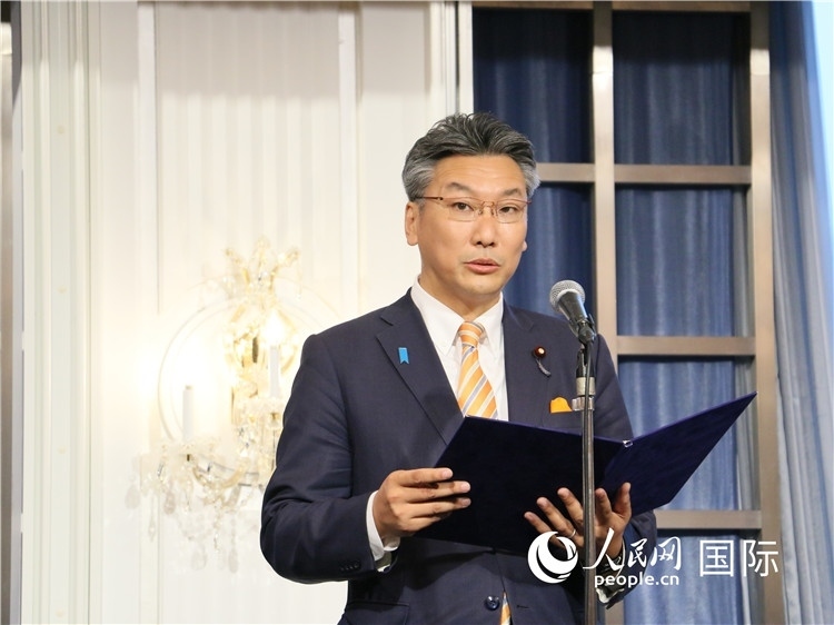 日本國貿(mào)促會長代理橋本岳致辭。人民網(wǎng) 許可攝