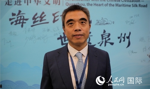 泉州市人民政府副市長姚飛接受人民網(wǎng)采訪。人民網(wǎng) 王婧攝