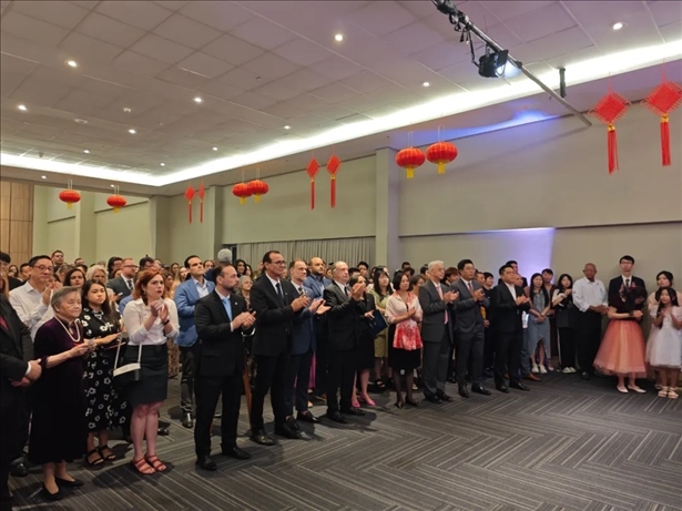 圖為招待會(huì)現(xiàn)場(chǎng)。 中國(guó)駐累西腓總領(lǐng)館供圖