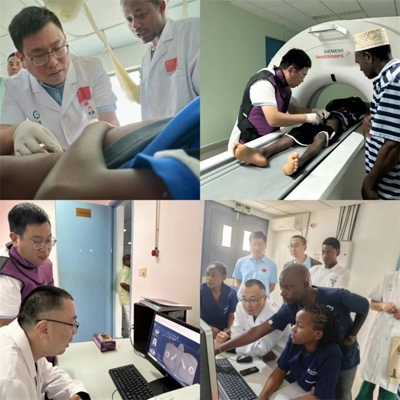 中國(guó)援桑醫(yī)療隊(duì)多科室專家與當(dāng)?shù)蒯t(yī)生共同為患者檢查。中國(guó)援桑醫(yī)療隊(duì) 供圖