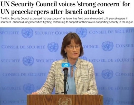 《華盛頓郵報(bào)》報(bào)道截圖（題圖為本月安理會(huì)輪值主席、瑞士常駐聯(lián)合國(guó)代表帕絲卡萊·貝里斯維爾）