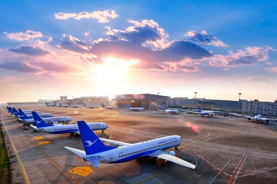 這是如今廈門航空的機(jī)隊照片。（廈門航空有限公司供圖）