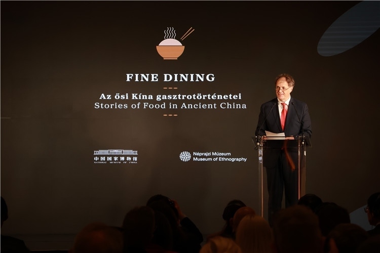 匈牙利文化和創(chuàng)新部副國務(wù)秘書喬鮑致辭。圖片由中國駐匈牙利大使館提供。