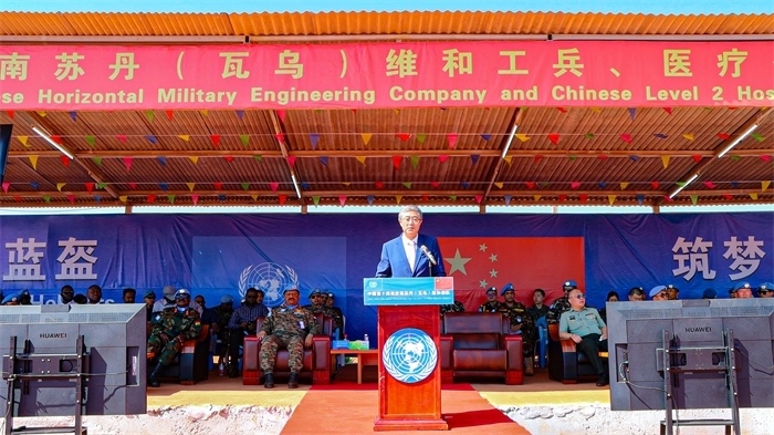 中國(guó)駐南蘇丹大使馬強(qiáng)發(fā)言。孫千攝