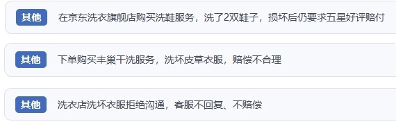 網(wǎng)友涉及互聯(lián)網(wǎng)洗滌服務(wù)的相關(guān)投訴問題。(“人民投訴”用戶投訴截圖)