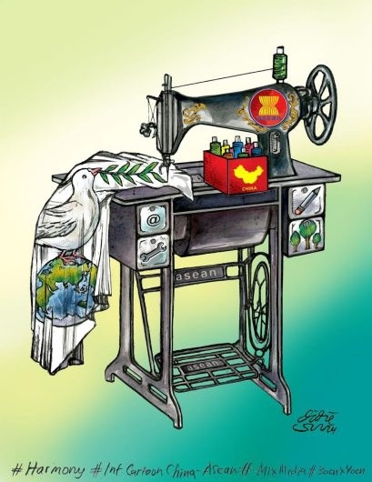 單幅卡通一等獎(jiǎng)獲獎(jiǎng)作品。（主辦方供圖）