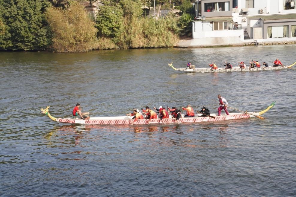 活動(dòng)現(xiàn)場(chǎng)龍舟競(jìng)技，共慶春節(jié)。開(kāi)羅中國(guó)文化中心供圖