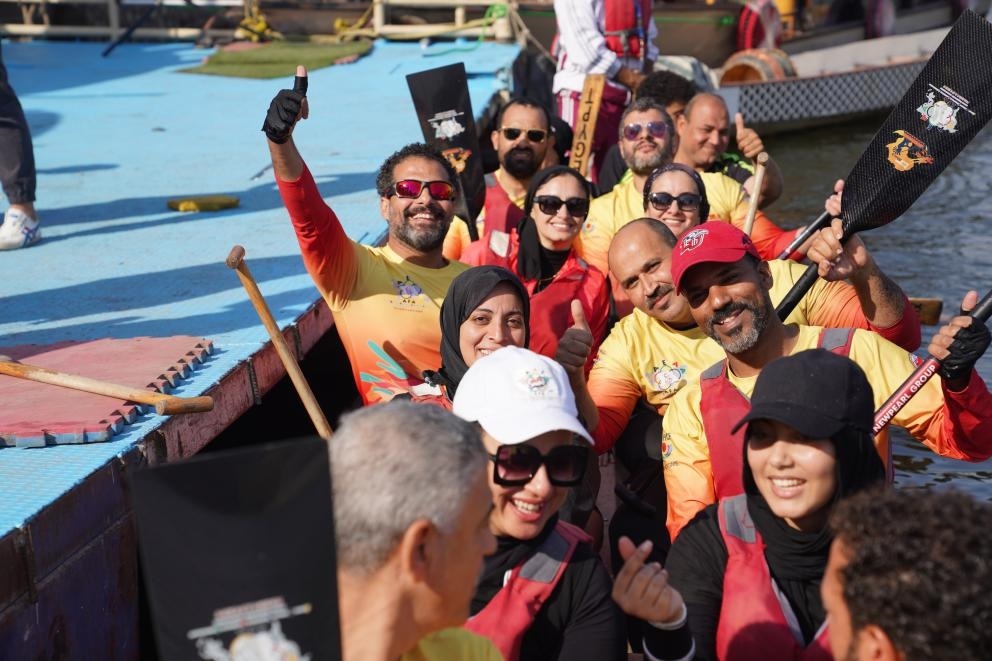 活動(dòng)現(xiàn)場(chǎng)龍舟競(jìng)技，共慶春節(jié)。開(kāi)羅中國(guó)文化中心供圖