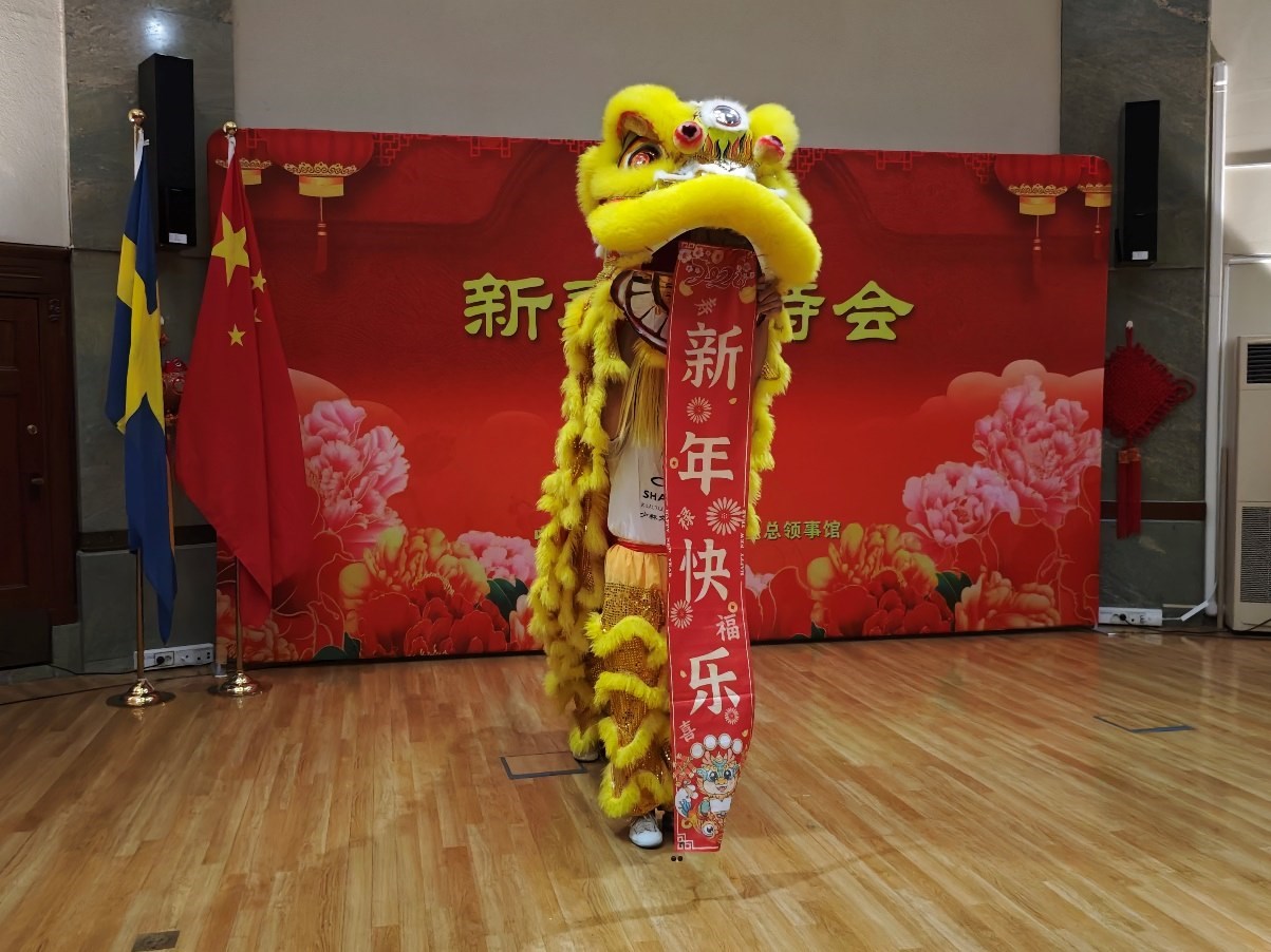 開場(chǎng)舞獅表演。中國駐哥德堡總領(lǐng)館供圖