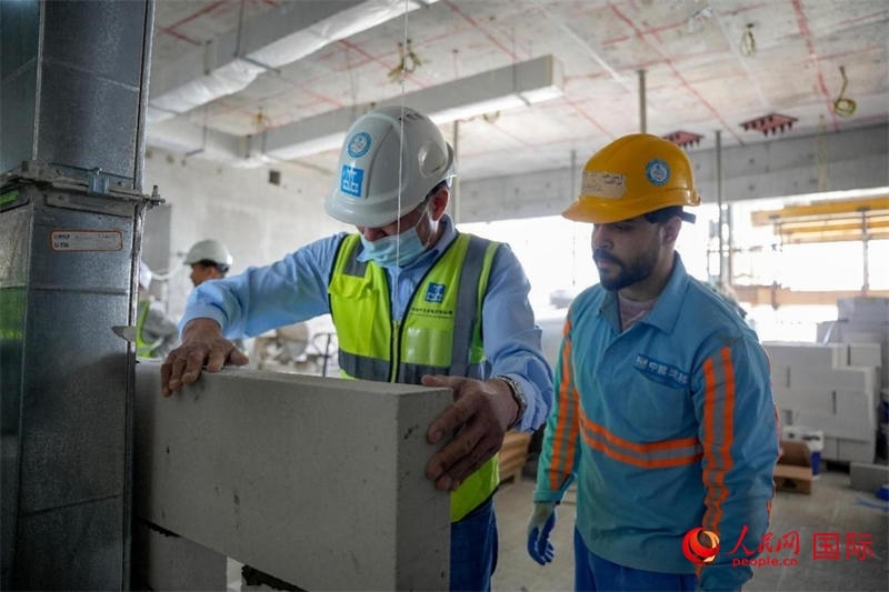 砌墻。人民網(wǎng)塔里克·易卜拉欣攝