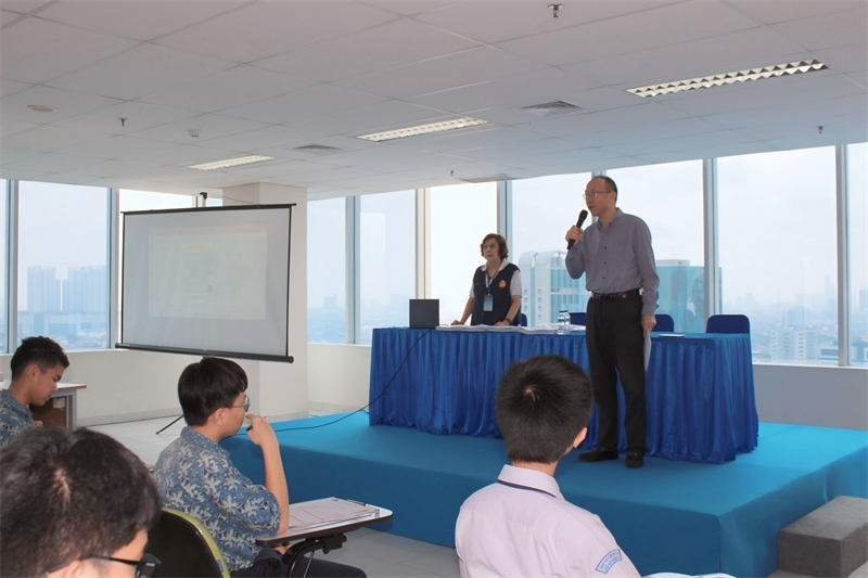 王思平參贊考前致辭。印尼雅加達(dá)華文教育協(xié)調(diào)機(jī)構(gòu)供圖