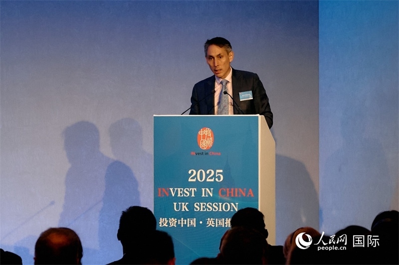 英國商業(yè)貿(mào)易部投資總監(jiān)吳僑文發(fā)表致辭。楊浩鵬攝