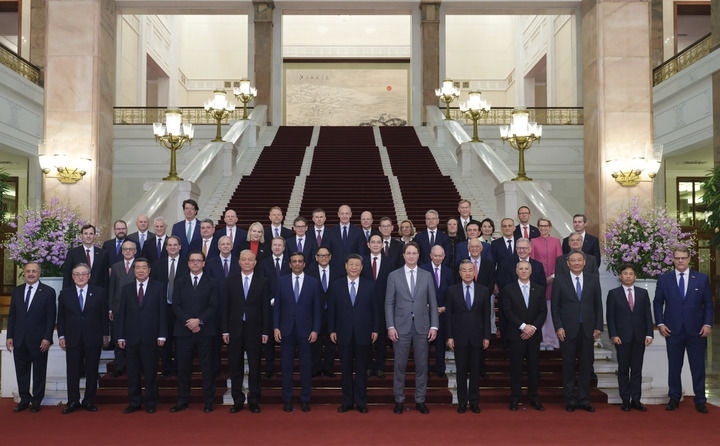 3月28日上午，國家主席習(xí)近平在北京人民大會堂會見國際工商界代表。新華社記者 丁林 攝