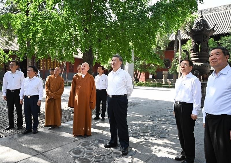 △2025年5月19日，習(xí)近平總書記在河南洛陽白馬寺考察。